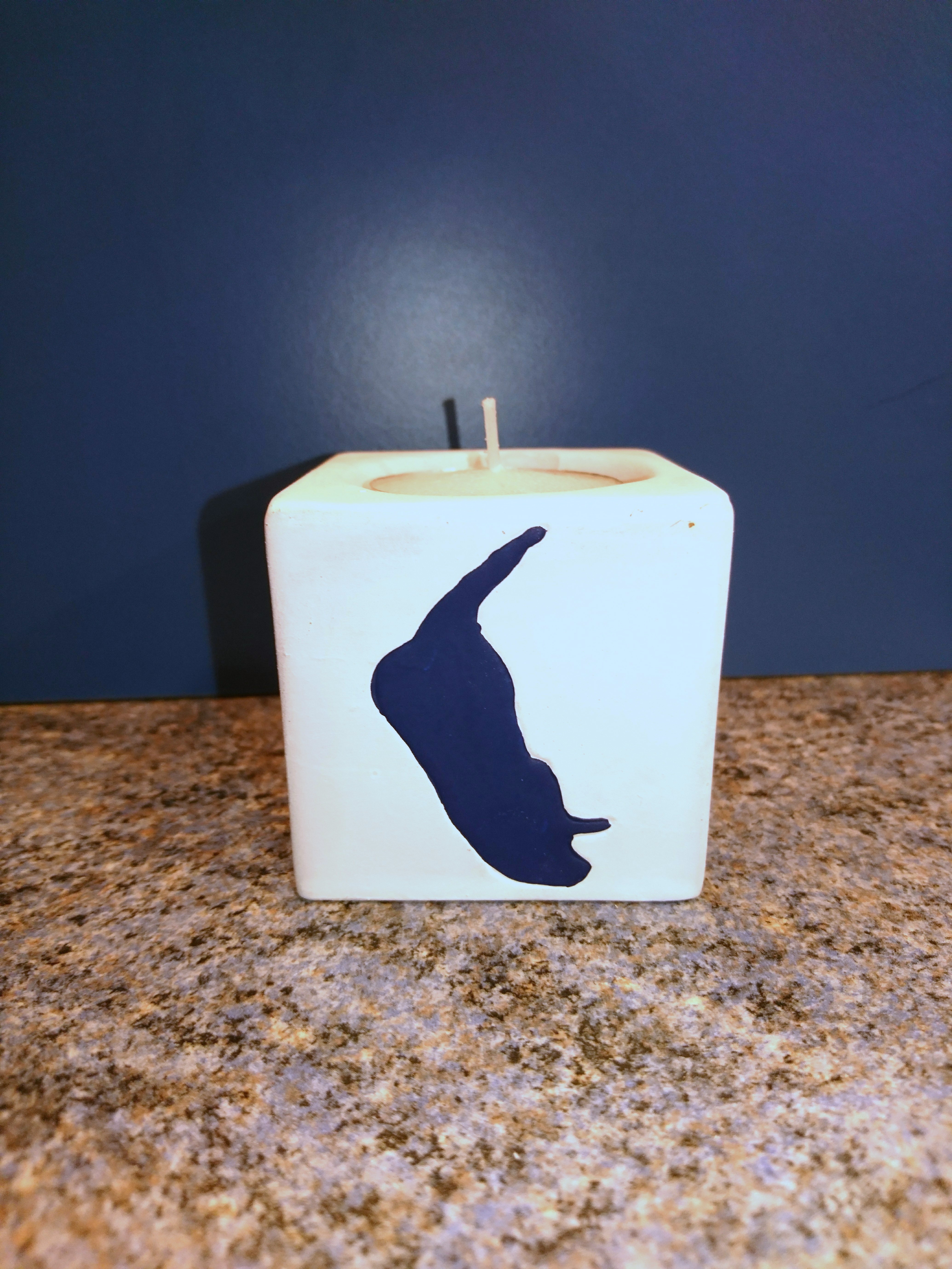 Keramik Teelichthalter, Amrum Inselumriss