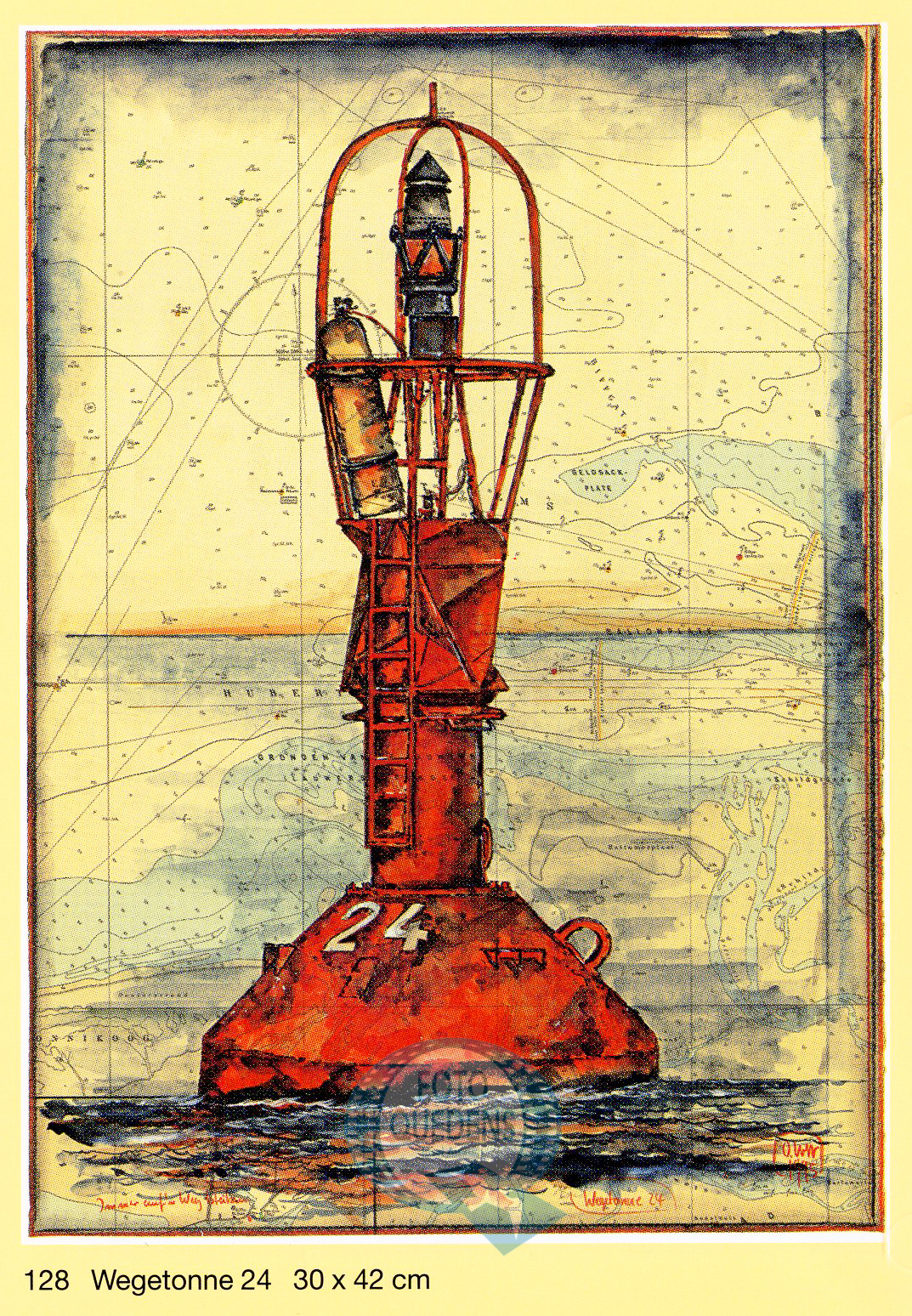 Kunstdruck von Ole West "Wegetonne 24", 30x40cm
