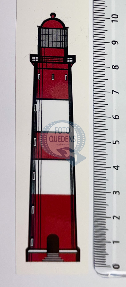 Autoaufkleber Amrumer Leuchtturm 10cm rot/weiß